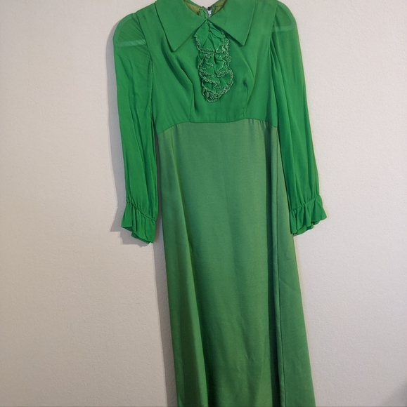 Rare True Vintage Green Dress - Picture 7 of 7